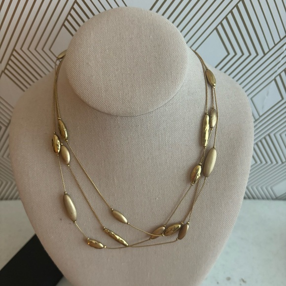 MONET 3 Strand Gold Tone Choker Necklace and bracelet set - Picture 2 of 6